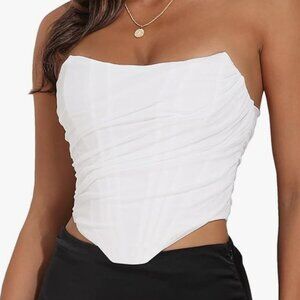 Strapless Boned Mesh Corset Top (Size M)